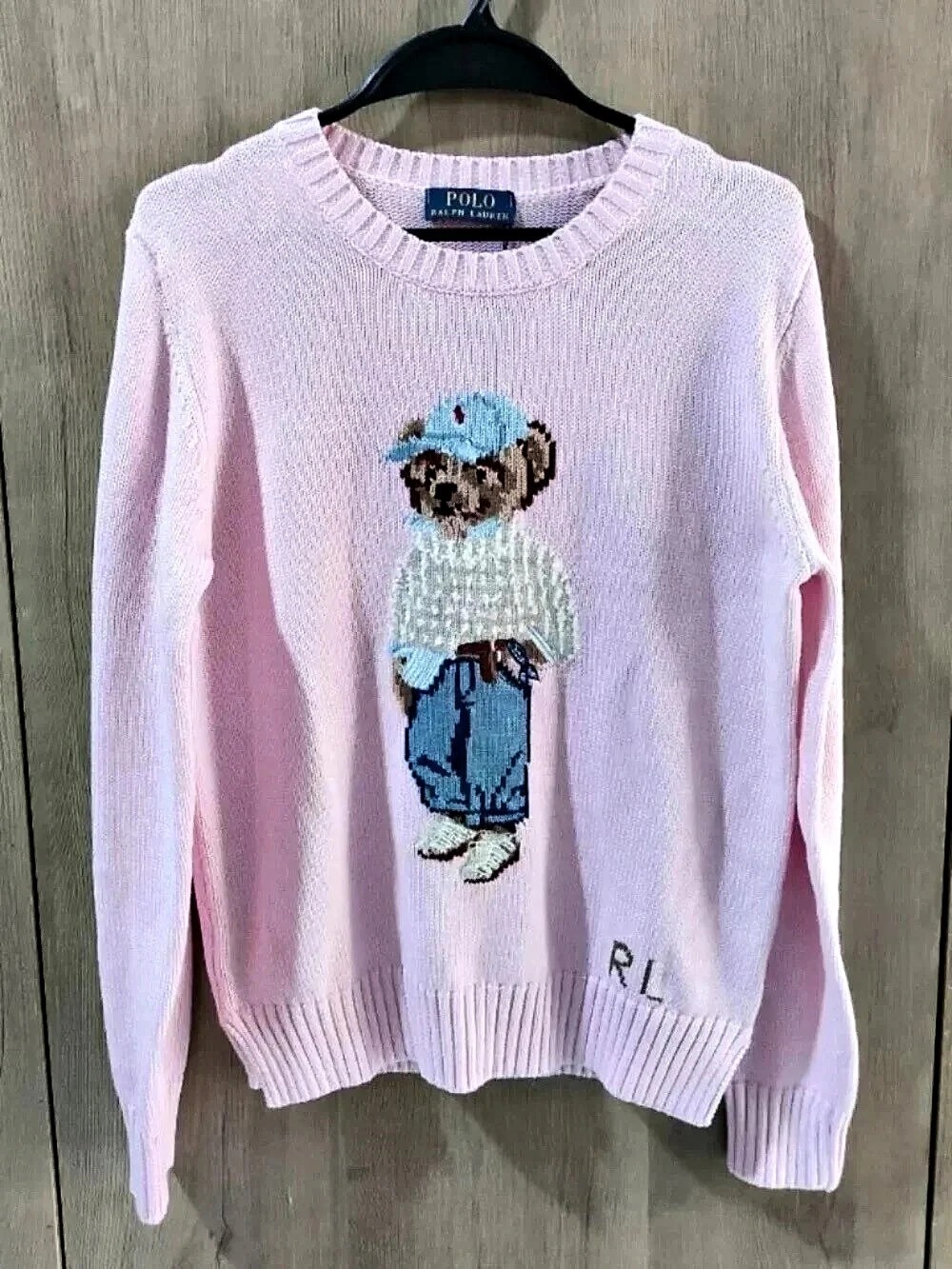 Polo Ralph Lauren Polo Bear Pink Sweater Like New